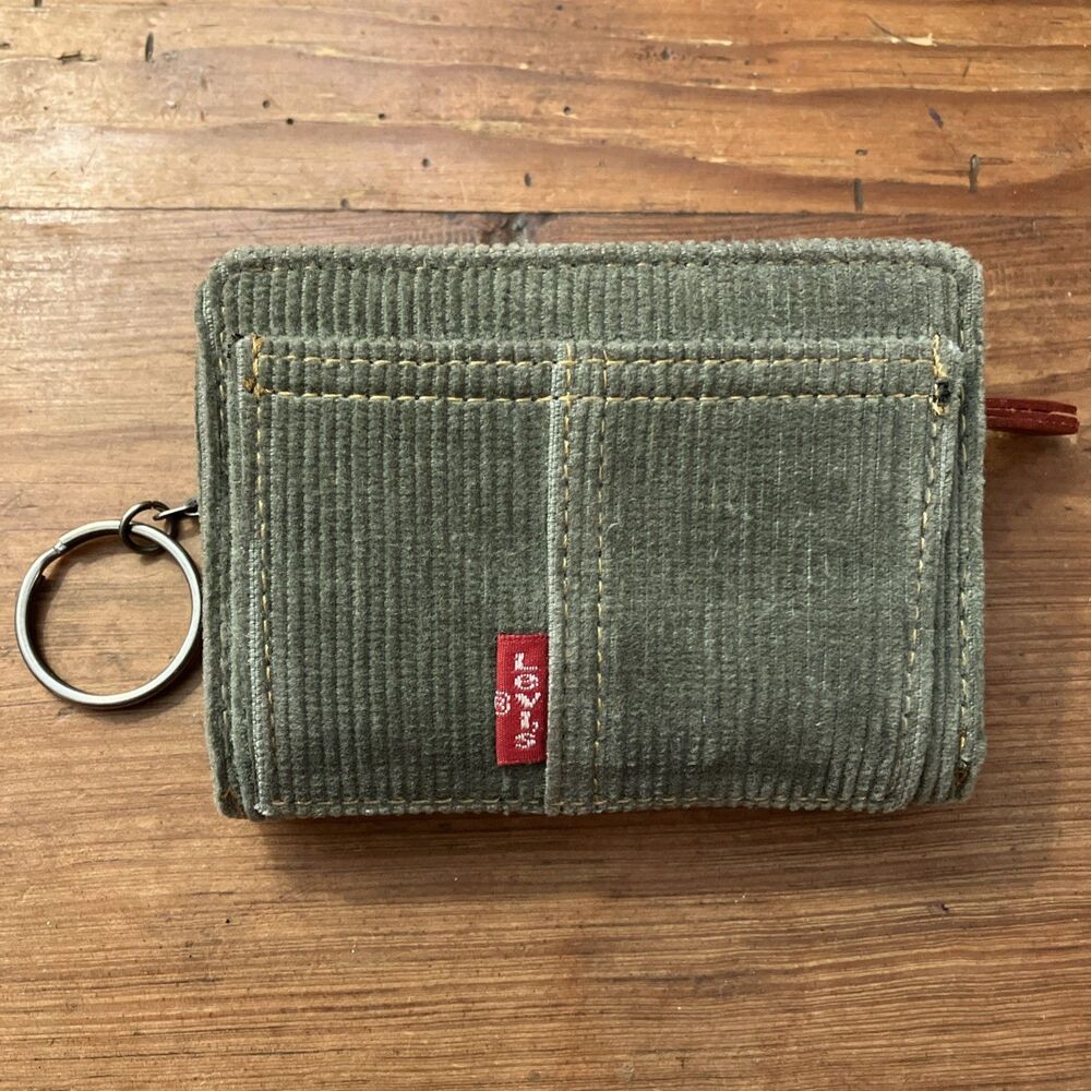 Vintage Levi’s Corduroy Wallet Coin Purse ID New Old Stock Ashbury Green